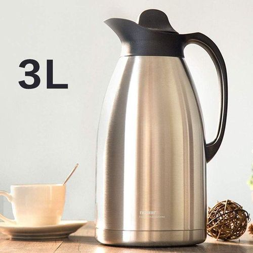 Insulation Pot,3L Stainless Steel Double-Wall Vacuum Jug - Silver