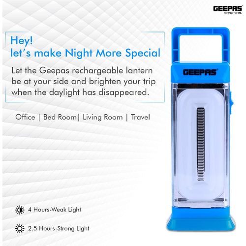 Geepas Rechargeable LED Emergency Lantern - Multicolor