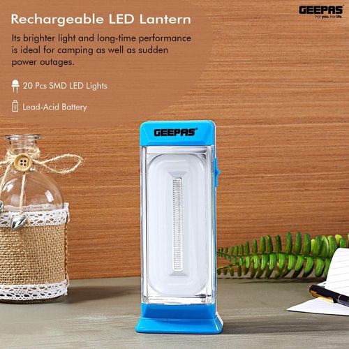 Geepas Rechargeable LED Emergency Lantern - Multicolor