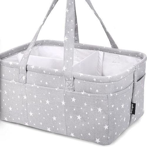 Baby Storage Nursery Organizer Basket Infant Diaper Bag with Handle Caddy Changing Nappy Kids Storage Carrier Without Bottle