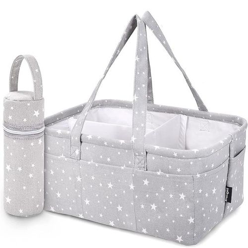 Baby Storage Nursery Organizer Basket Infant Diaper Bag with Handle Caddy Changing Nappy Kids Storage Carrier Without Bottle