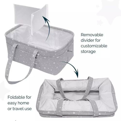 Baby Storage Nursery Organizer Basket Infant Diaper Bag with Handle Caddy Changing Nappy Kids Storage Carrier Without Bottle