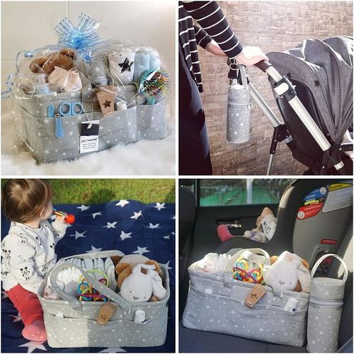Baby Storage Nursery Organizer Basket Infant Diaper Bag with Handle Caddy Changing Nappy Kids Storage Carrier Without Bottle