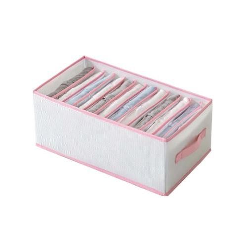 Clothes Jeans Storage Box Large Capacity Tidy Multipurpose Clothes Underpants Organizer Drawer for Wardrobe Divider Storage Box White ,Color  Varies
