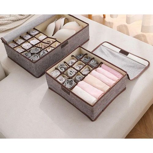 Underwear Drawer Organizer Multifunctional Underwear Storage Box, Household Storage In Different Formats, Washable, Foldable, Withdrawable Wardrobe Storage And Organizing Box Sock and Underwear Drawer
