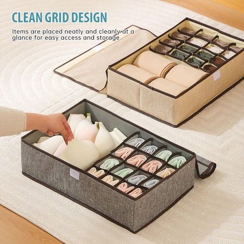 Underwear Drawer Organizer Multifunctional Underwear Storage Box, Household Storage In Different Formats, Washable, Foldable, Withdrawable Wardrobe Storage And Organizing Box Sock and Underwear Drawer