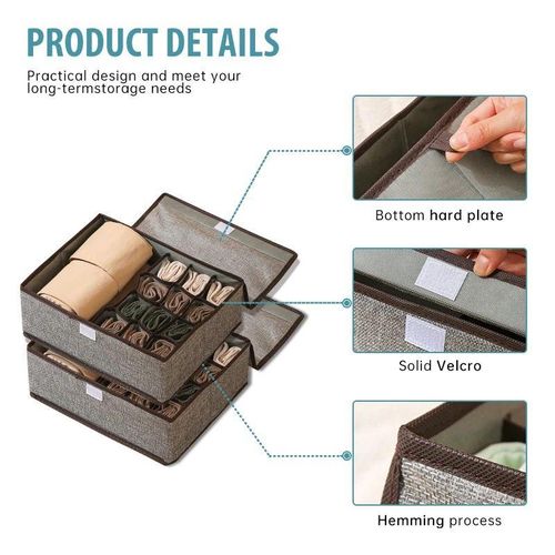 Underwear Drawer Organizer Multifunctional Underwear Storage Box, Household Storage In Different Formats, Washable, Foldable, Withdrawable Wardrobe Storage And Organizing Box Sock and Underwear Drawer