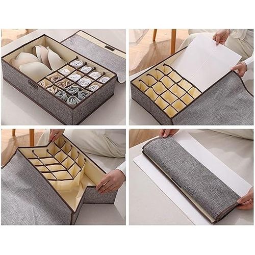 Underwear Drawer Organizer Multifunctional Underwear Storage Box, Household Storage In Different Formats, Washable, Foldable, Withdrawable Wardrobe Storage And Organizing Box Sock and Underwear Drawer