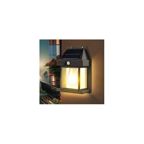 Solar Lamp Light Outdoor Wall-Black