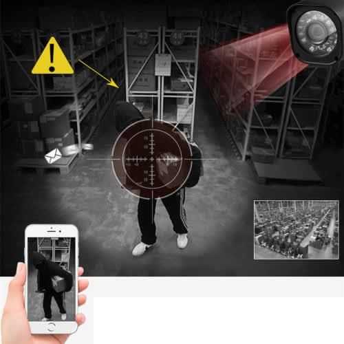 AHD KIT 1080p HD 4-way Home Security Video Surveillance Camera CCTV Camera DVR Kit- Multicolor