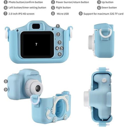 Kids Fun Camera For Taking Real Images With 2 Inch Screen Timed Self Timer And Auto Focus Colors Vary-Multicolours