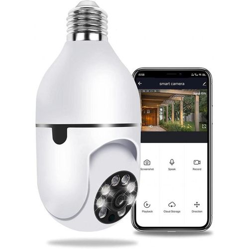 Wireless PTZ Bulb Camera  E27 WiFi Panorama PTZ Spy Camera Outdoor Waterproof