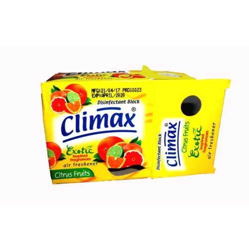 Climax Pack Of 2 Climax Disinfectant Block  Air Freshener with Citrus Fruits Flavuor