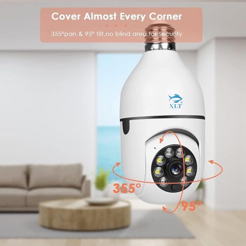 Smart WIFI Led Light Bulb Security Camera, 360 Degrees 2.0MP Cam Home IP Camera, With Night Vision, Two Way Audio, Smart Motion Detection