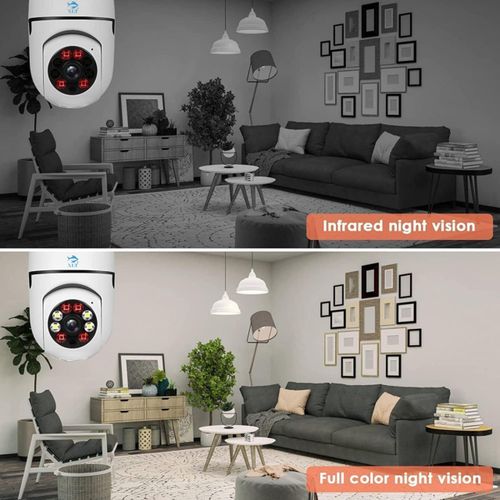 Smart WIFI Led Light Bulb Security Camera, 360 Degrees 2.0MP Cam Home IP Camera, With Night Vision, Two Way Audio, Smart Motion Detection