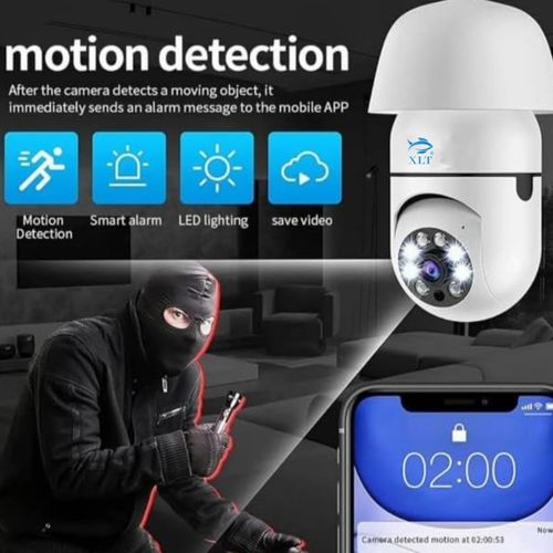 Smart WIFI Led Light Bulb Security Camera, 360 Degrees 2.0MP Cam Home IP Camera, With Night Vision, Two Way Audio, Smart Motion Detection