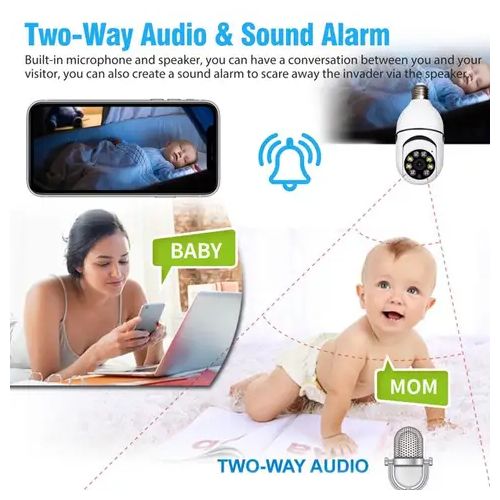Bulb Light Camera CCTV Home Security IP WiFi Wireless V360.