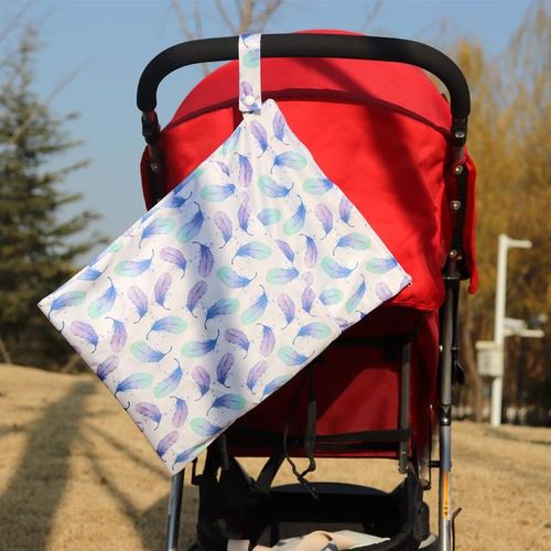Diaper Wet Bags Baby Nappy Bag Waterproof Dry Nappy Double Zipper Handbag Stroller Carry Pack Travel Outdoor Storage Nappies