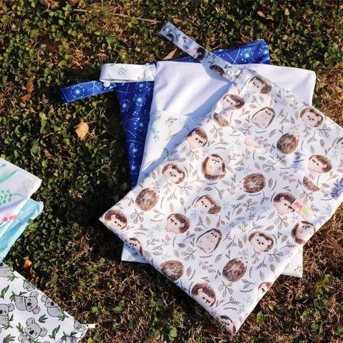 Diaper Wet Bags Baby Nappy Bag Waterproof Dry Nappy Double Zipper Handbag Stroller Carry Pack Travel Outdoor Storage Nappies