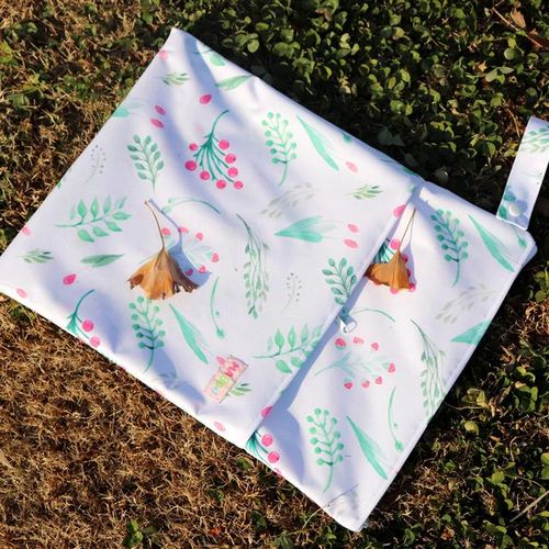 Diaper Wet Bags Baby Nappy Bag Waterproof Dry Nappy Double Zipper Handbag Stroller Carry Pack Travel Outdoor Storage Nappies