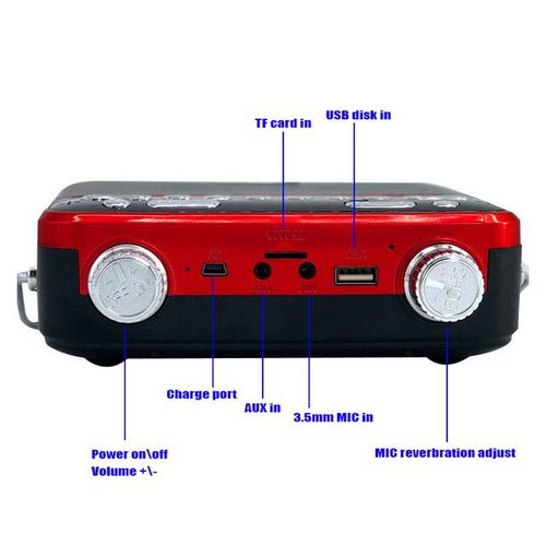 With Two 18650 Portable Wireless Bluetooth Speaker Outdoor Loud Microphone Fm Radio Aux Usb Tf Mp3 Player Led Touch