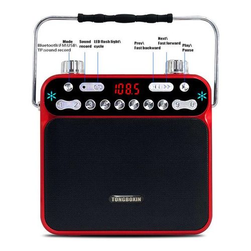 With Two 18650 Portable Wireless Bluetooth Speaker Outdoor Loud Microphone Fm Radio Aux Usb Tf Mp3 Player Led Touch