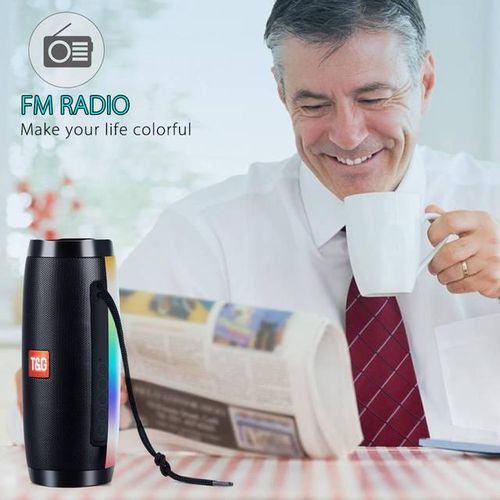 Bluetooth-Compatible Portable Speaker Wireless Powerful High Boombox Outdoor Waterproof Bass Hifi Tf Fm Radio With Led Light