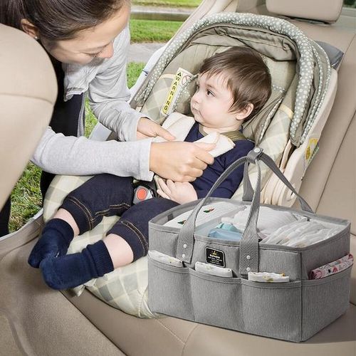 Sunveno Baby Diaper Caddy Organizer Portable Holder Bag for Diapers and Baby Wipes Nursery Storage Bin Diaper Baby Bag