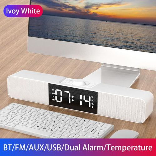 Led Soundbar Tv Bluetooth Speaker Portable Wireless Speakers Usb Clock Powerful High Boombox Bass Sound Bar Aux Hifi Tf Fm Radio