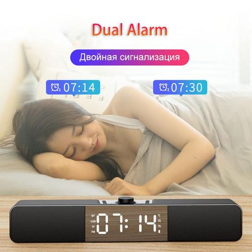 Led Soundbar Tv Bluetooth Speaker Portable Wireless Speakers Usb Clock Powerful High Boombox Bass Sound Bar Aux Hifi Tf Fm Radio