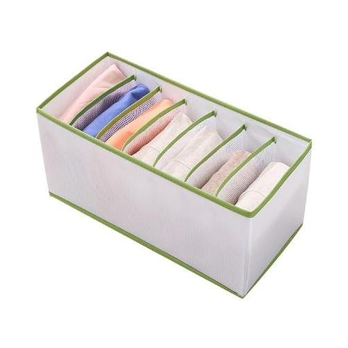 Clothes Jeans Storage Box Large Capacity Tidy Multipurpose Clothes Underpants Organizer Drawer For Wardrobe Divider Storage Box White With Green Varies
