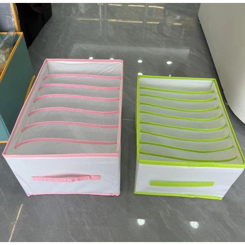 Clothes Jeans Storage Box Large Capacity Tidy Multipurpose Clothes Underpants Organizer Drawer For Wardrobe Divider Storage Box White With Green Varies