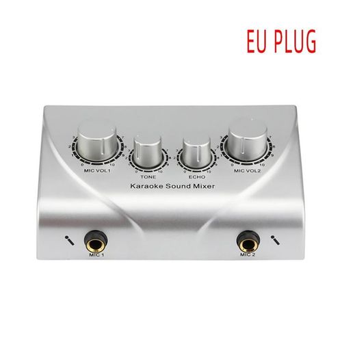 Microphone Mixer Sound Mixer Echo Mixer Sound Speaker Microphone Amplifier Professional Audio Mixer Dual Mic Inputs for Family