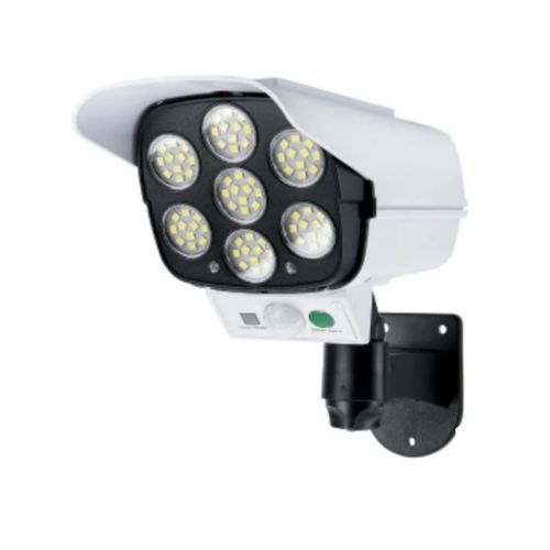 Solar Light  Bulb With Motion Sensor And Security Dummy Camera - White/Black