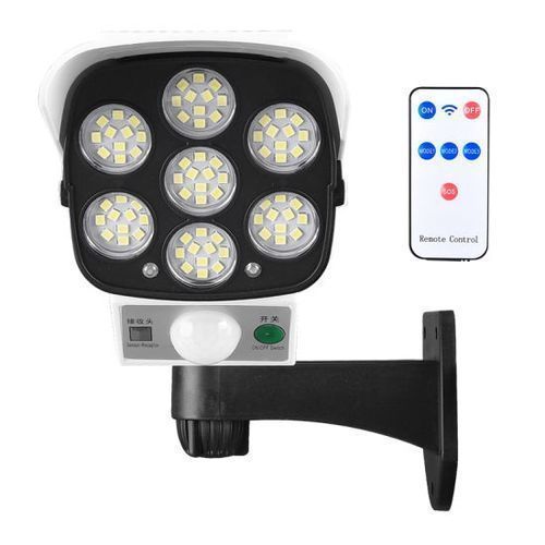 Solar Light  Bulb With Motion Sensor And Security Dummy Camera - White/Black