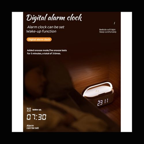 1800MAh Bluetooth Speaker Digital Alarm Clock with Wirel