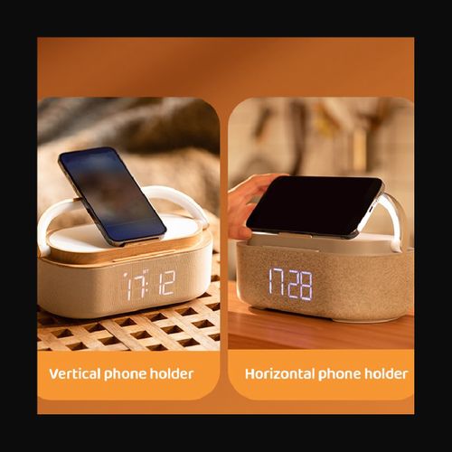 1800MAh Bluetooth Speaker Digital Alarm Clock with Wirel