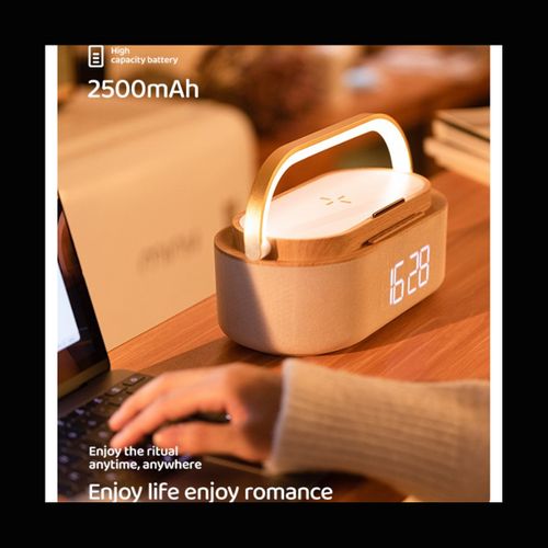 1800MAh Bluetooth Speaker Digital Alarm Clock with Wirel
