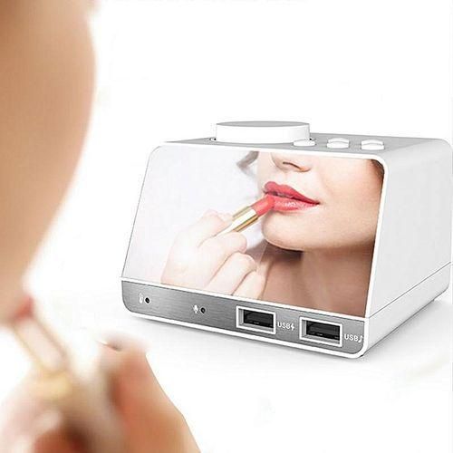 Digital Alarm Clock Bluetooth Speaker FM Radio Dual USB Ports LED Display Indoor Thermometer HT-S