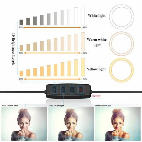 Other Selfie LED Ring Light Kit With Stand Dimmable Ringlight For Black
