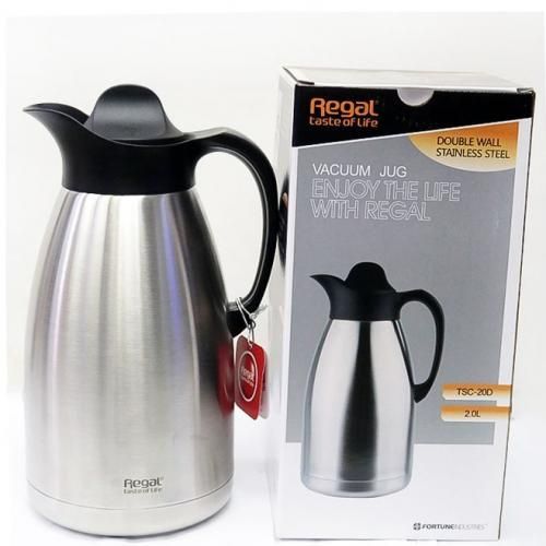 Regal 2litres Unbreakable Vaccum Flask Stainless Steel-Silver