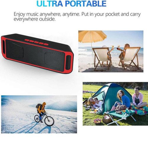 Portable Bluetooth Speaker Dual Bass Sc208 Radio Tf Usb Wireless Audio Amplifier Stereo Subwoofer Outdoor Bluetooth Sound Box