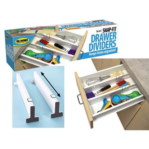 SNAP Drawer Divider Kitchen Organizer Cutlery Tray-White.