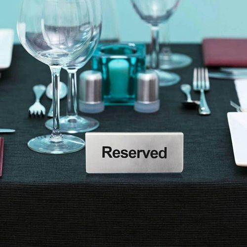 Stainless Steel Reserved Table Sign Restaurant Holder For Reserving