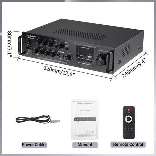 115230V 2000W Wireless Digital Audio EQ Stereo AMP Car Home 2CH AUX USB FM SD HiFi Bluetooth Audio Stereo Power Amplifier