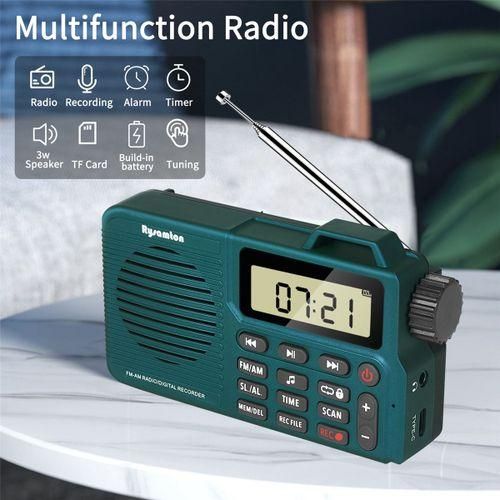 Rysamton AMFM Radio, Small Bluetooth Pocket Radio Bass Spe