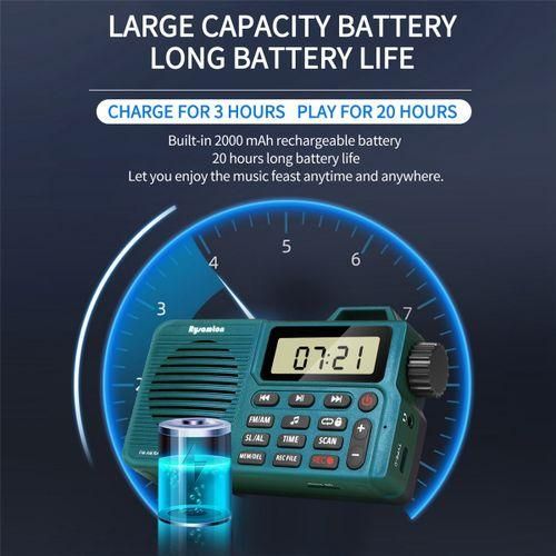 Rysamton AMFM Radio, Small Bluetooth Pocket Radio Bass Spe