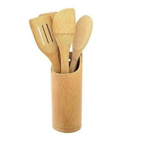 Bamboo Kitchen Cooking Set 5 in 1 - Brown