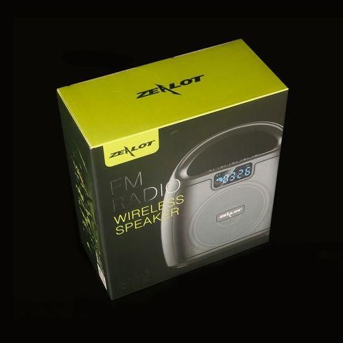 Zealot S42 Portable FM Radio Wireless Bluetooth Speaker with Builtin Mic, Support HandsFree Call  TF Card  AUX Lake Blue