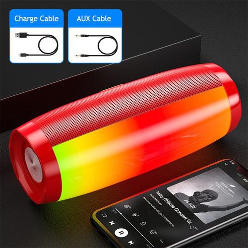 Outdoor Bluetooth Speaker Portable Wireless Column Music Box Boombox Fm Radio Led Light Mp3 Tf Usb Aux Loudspeaker Caixa De Som
